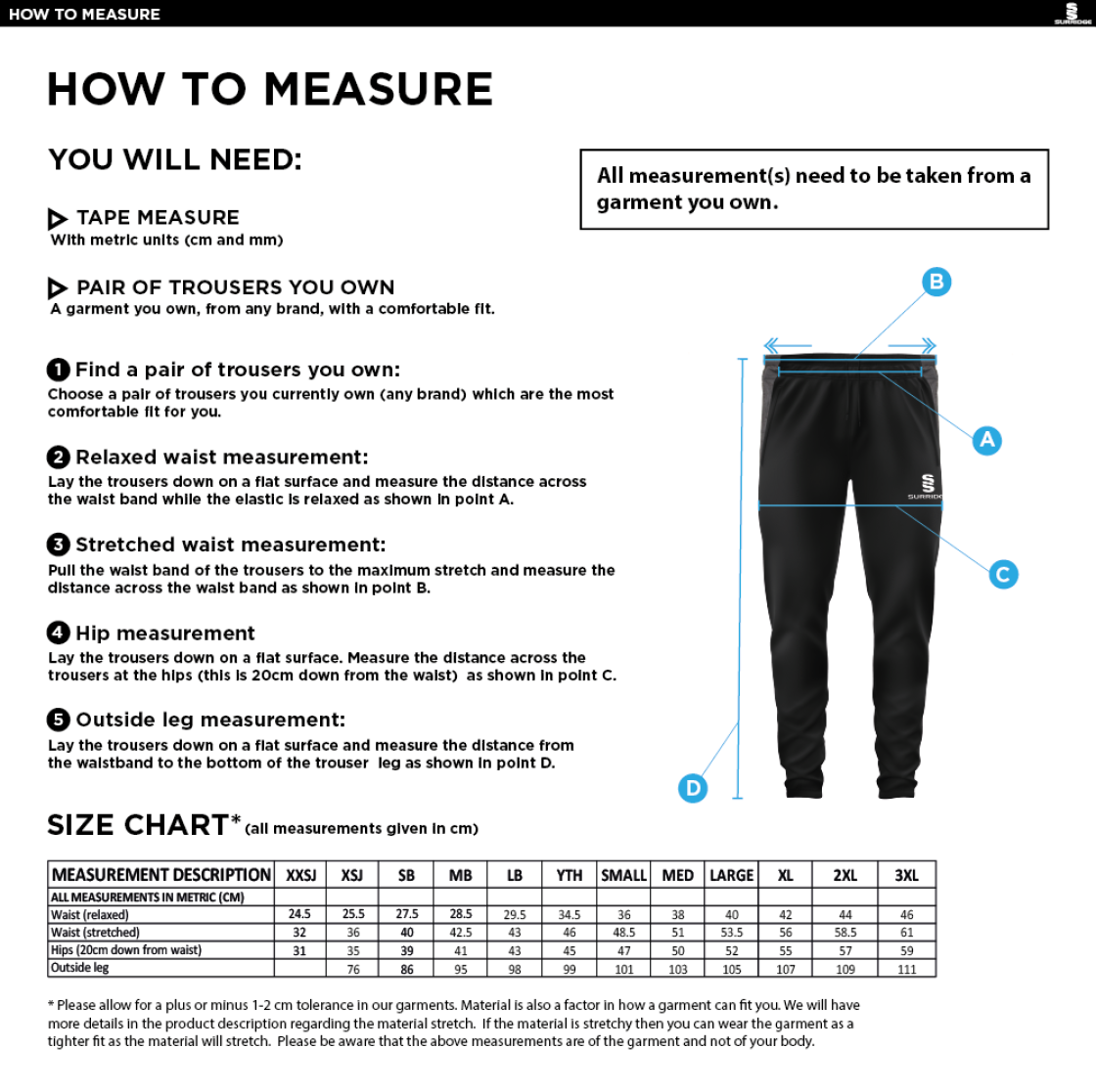 BURGHLEY PARK CC TEK SKINNY PANTS - Size Guide